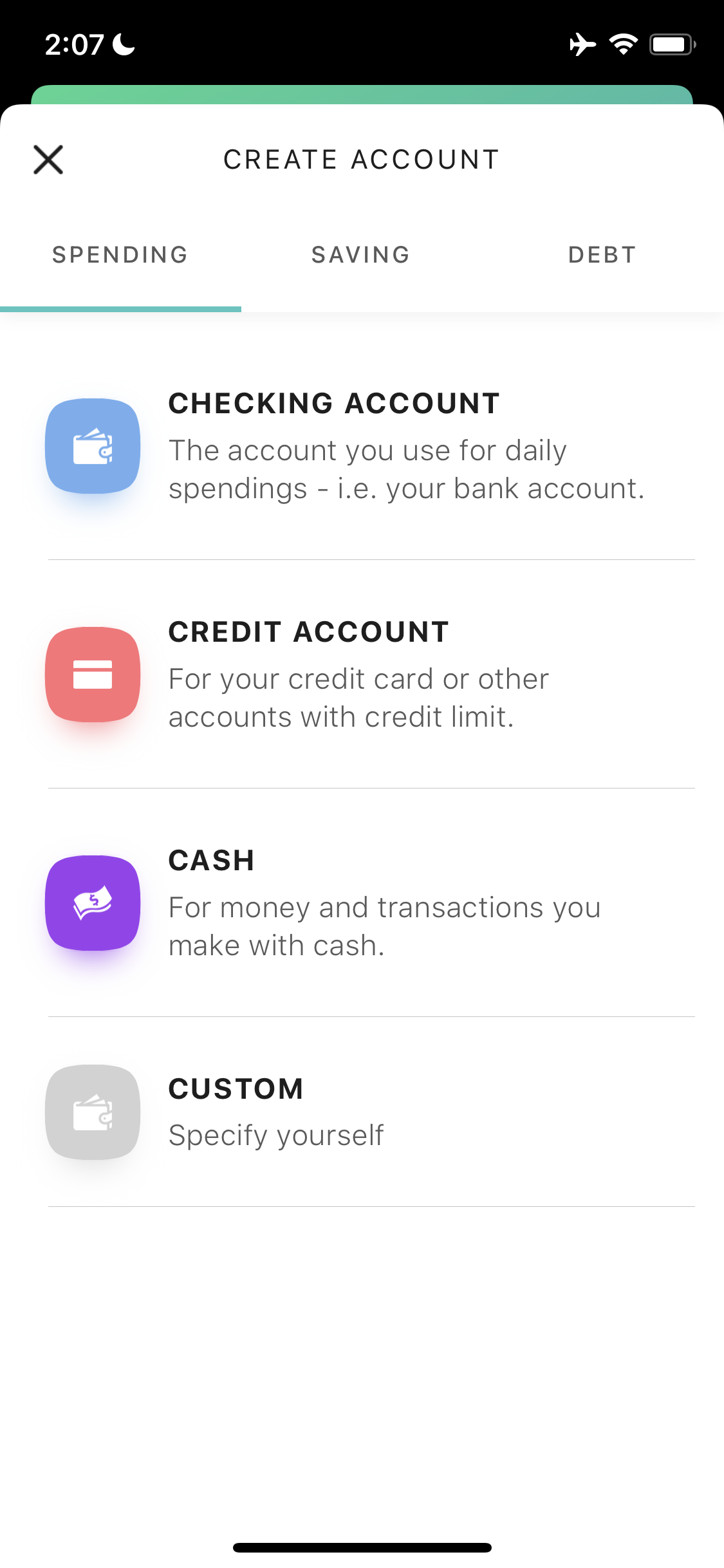 Screenshot of Create account