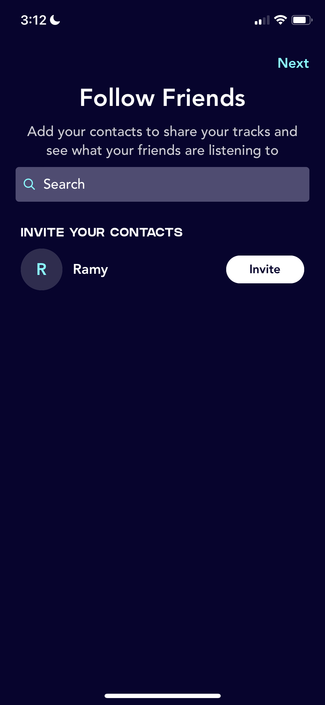 Screenshot of Invite people