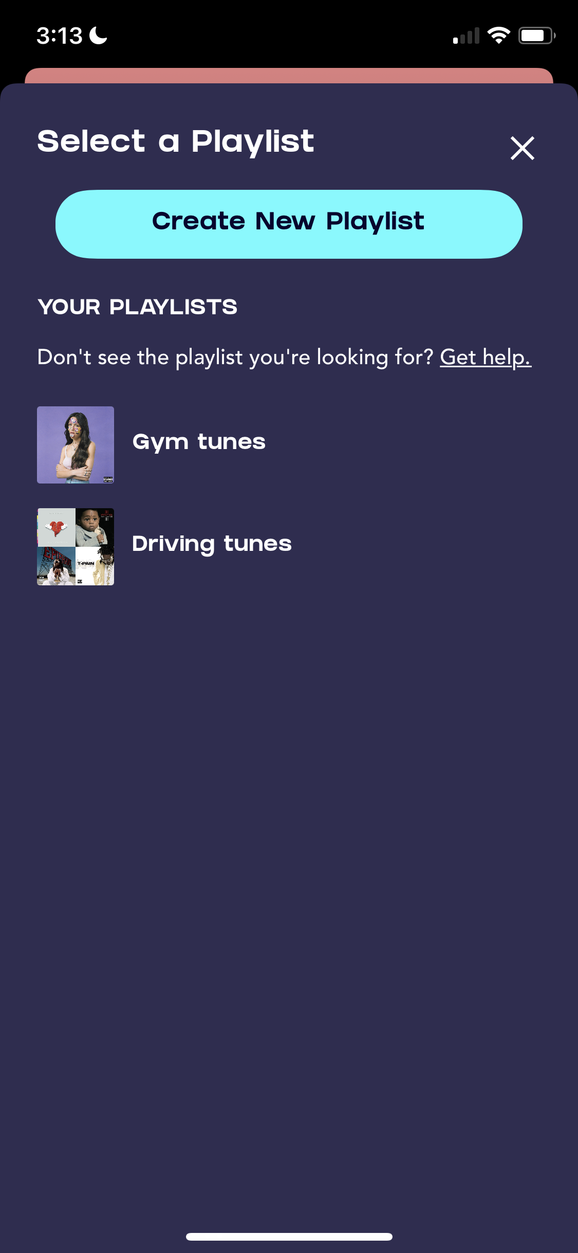 Screenshot of Add to playlist