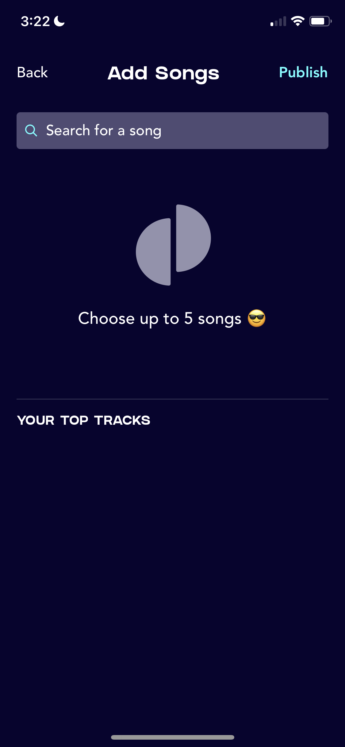 Screenshot of Add music