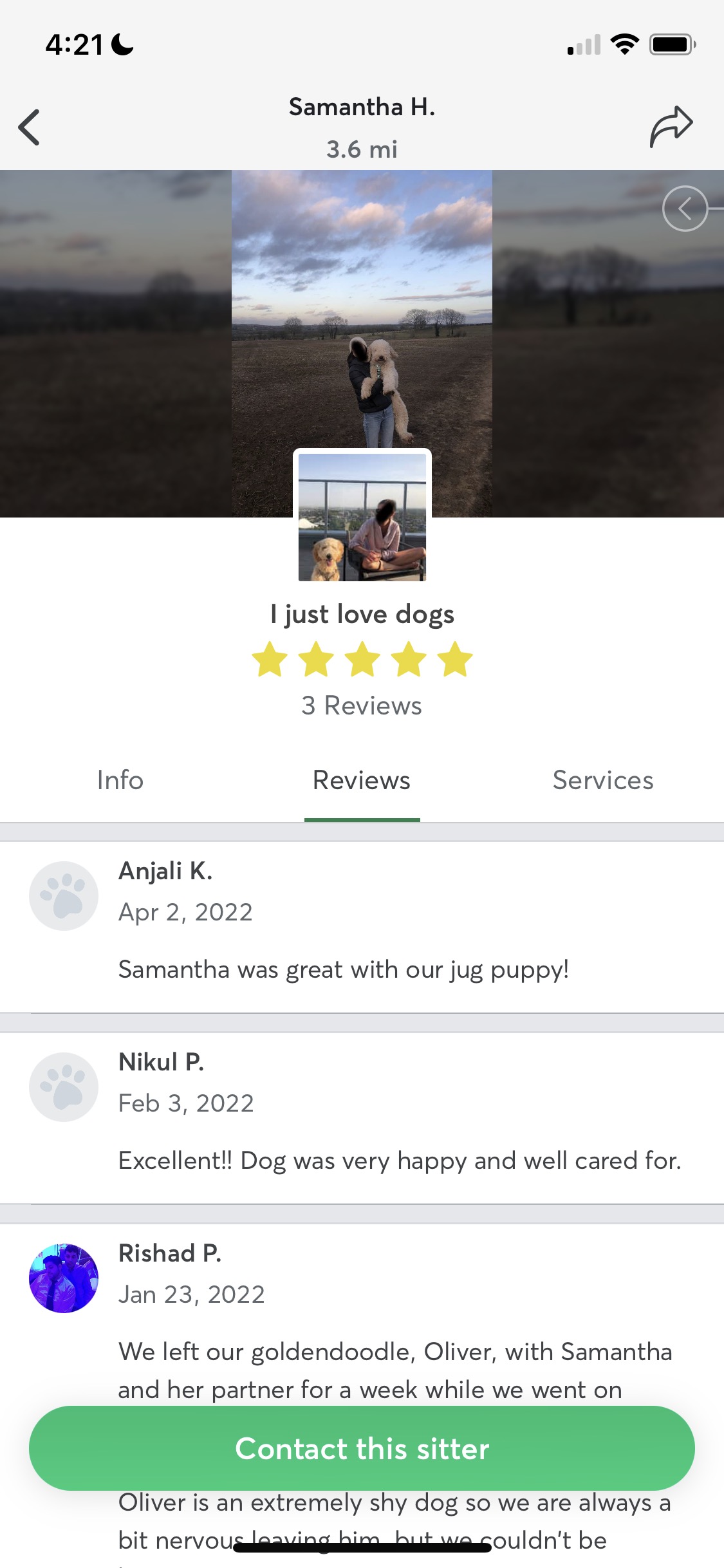 Screenshot of Reviews