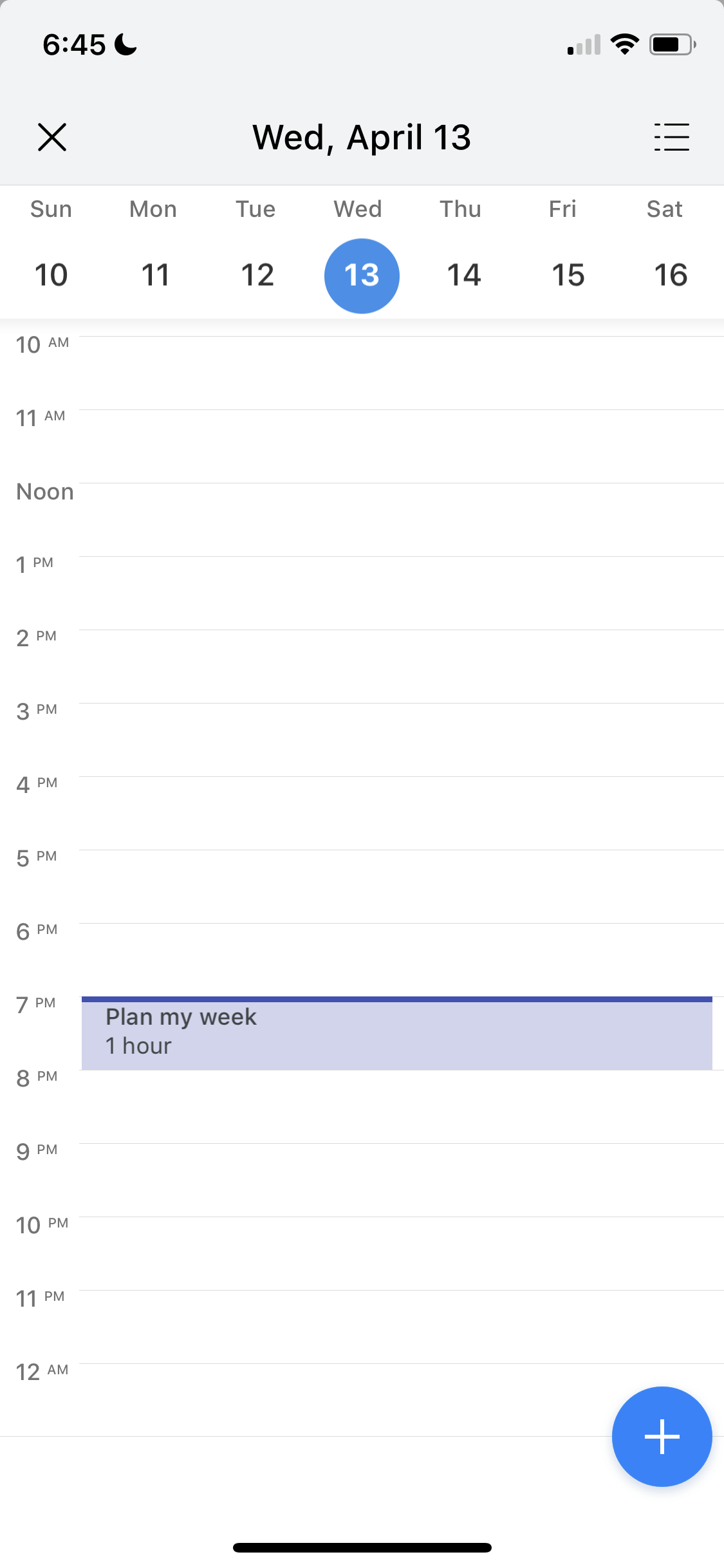 Screenshot of Calendar