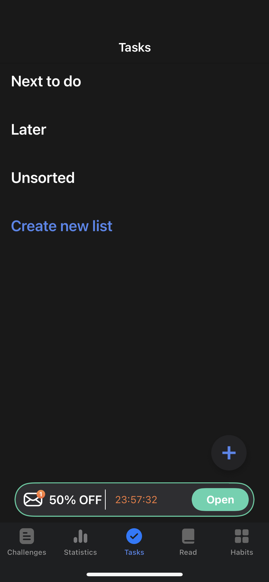 Screenshot of Tasks