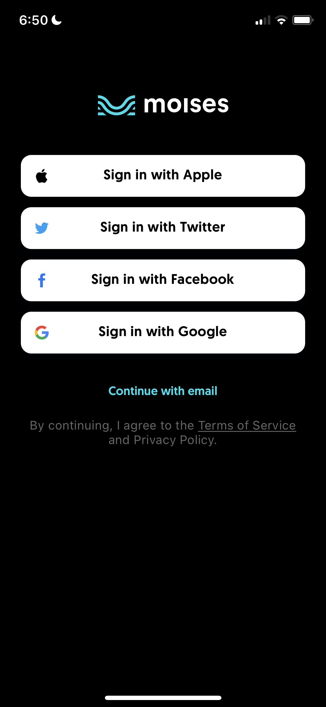 Screenshot of Sign up