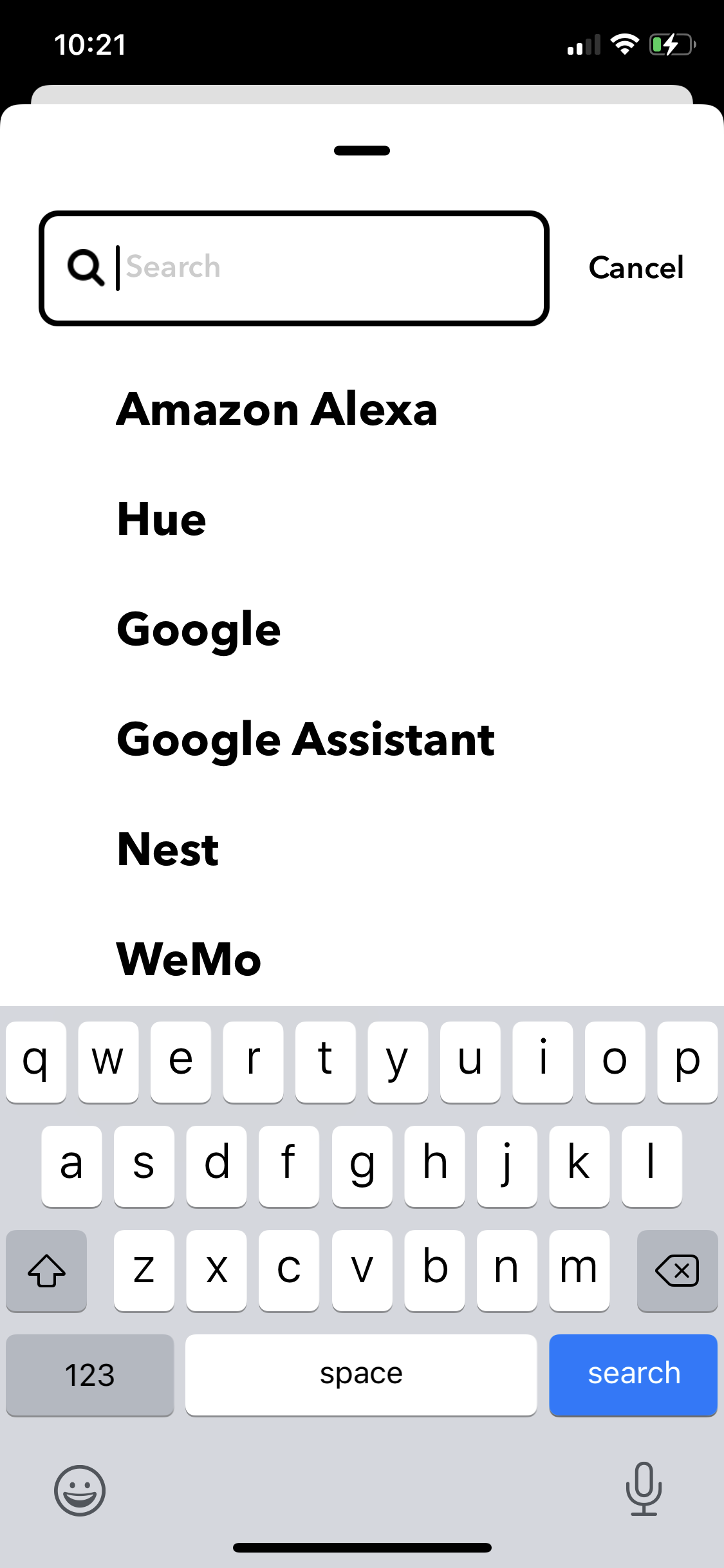 Screenshot of Search