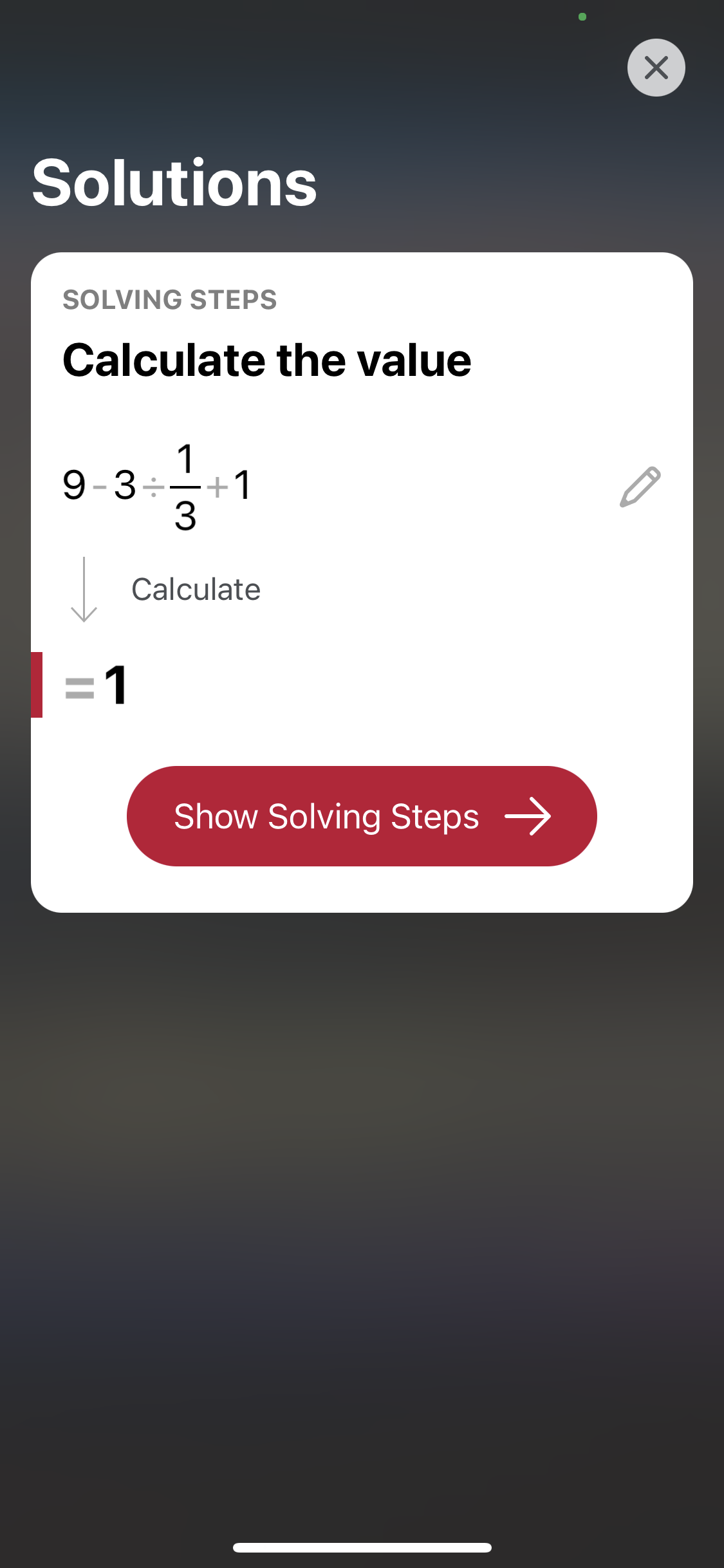 Screenshot of Solutions