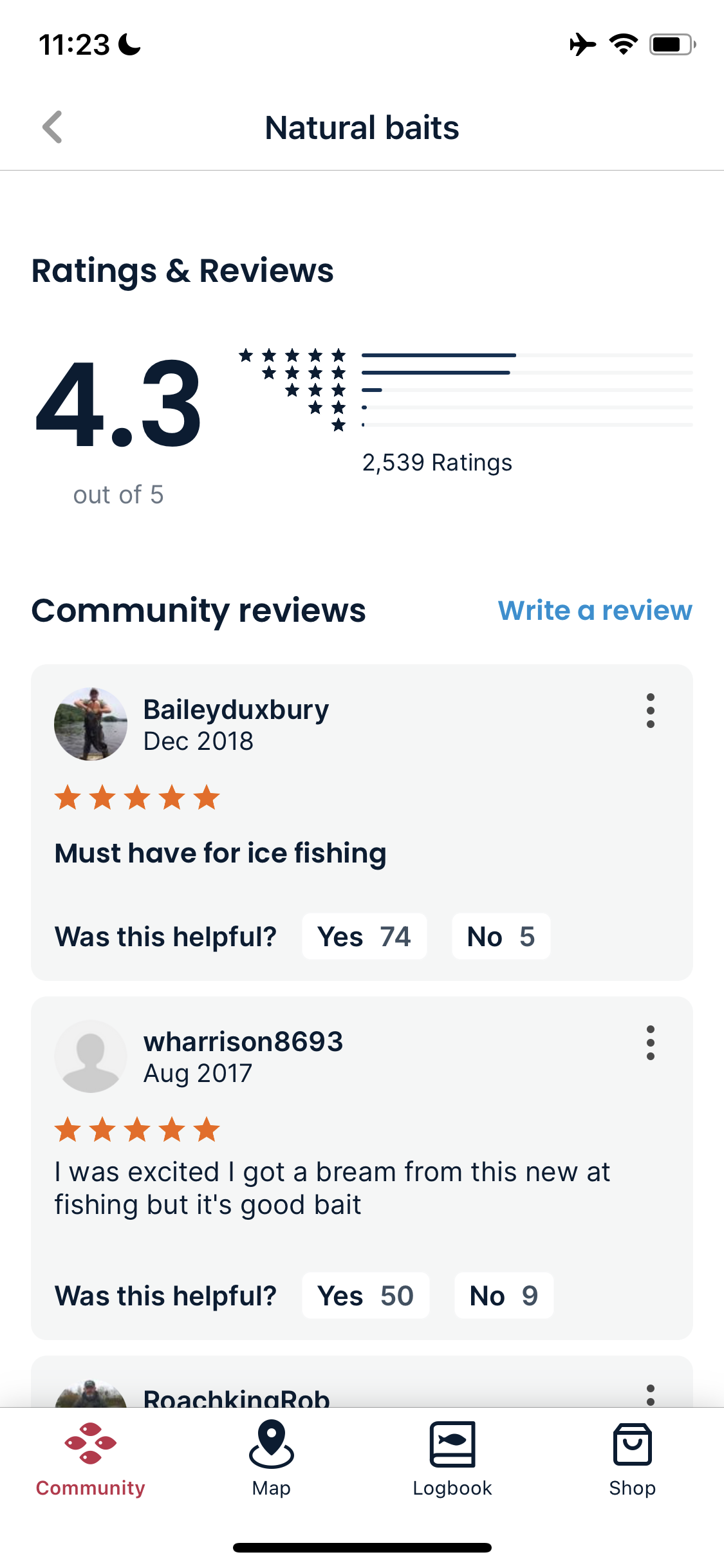 Screenshot of Reviews