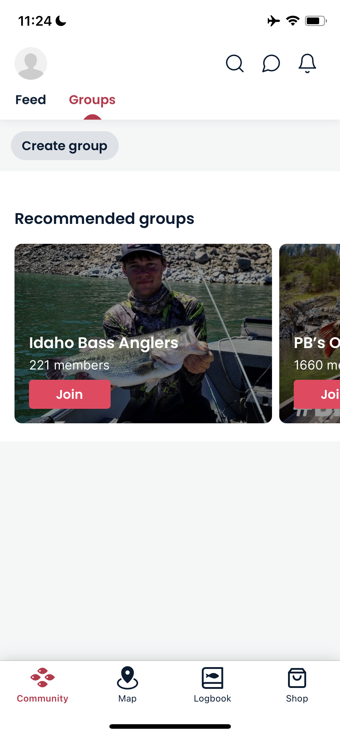 Screenshot of Groups