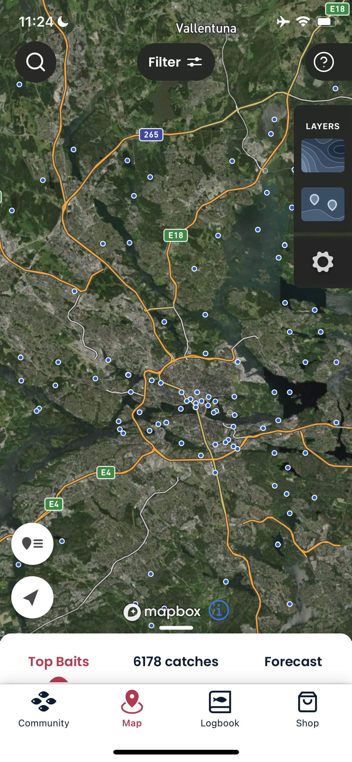 Screenshot of Search map