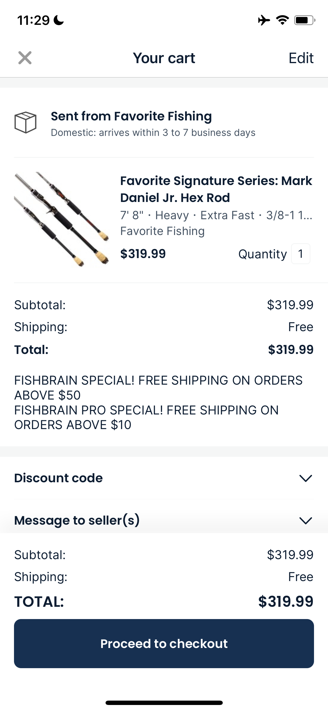 Screenshot of Shopping cart