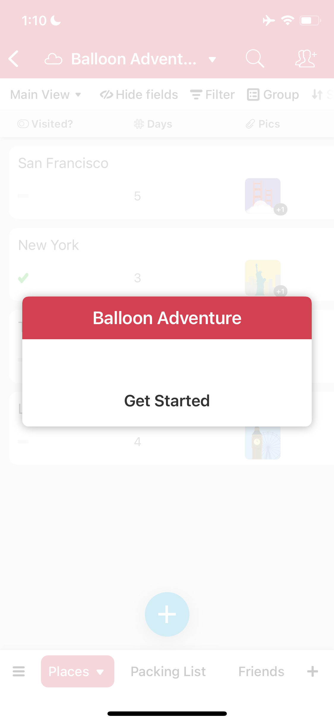 Screenshot of Get started