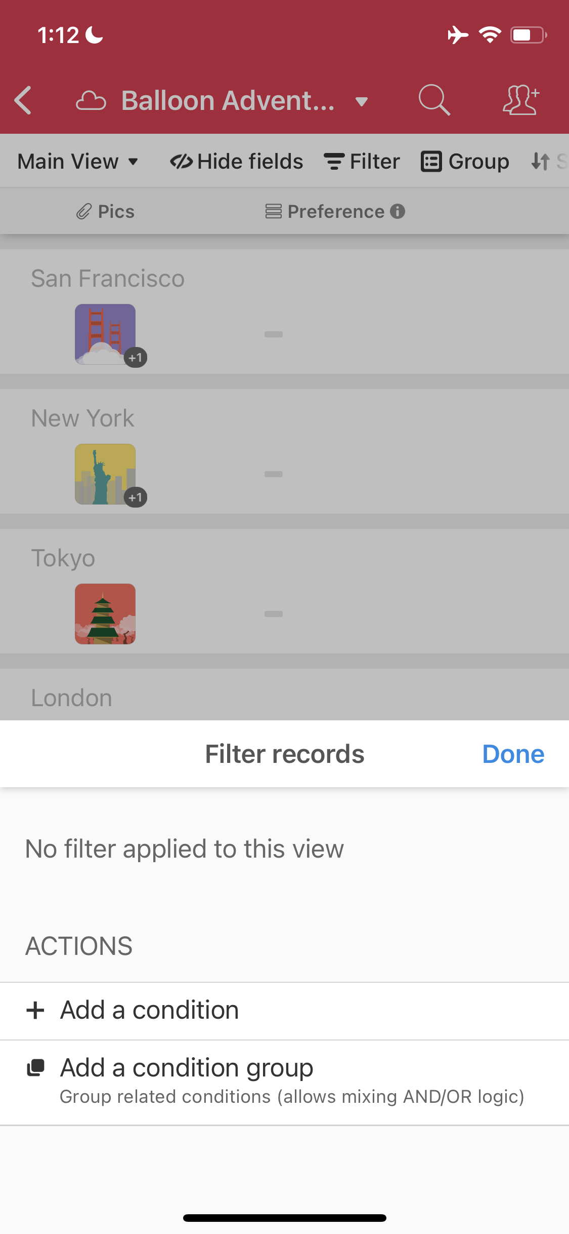 Screenshot of Filter