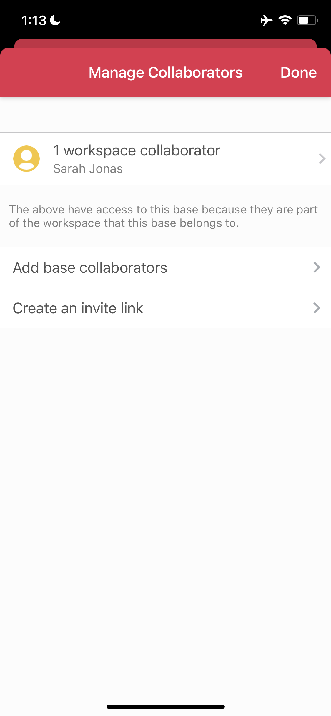 Screenshot of Collaborators