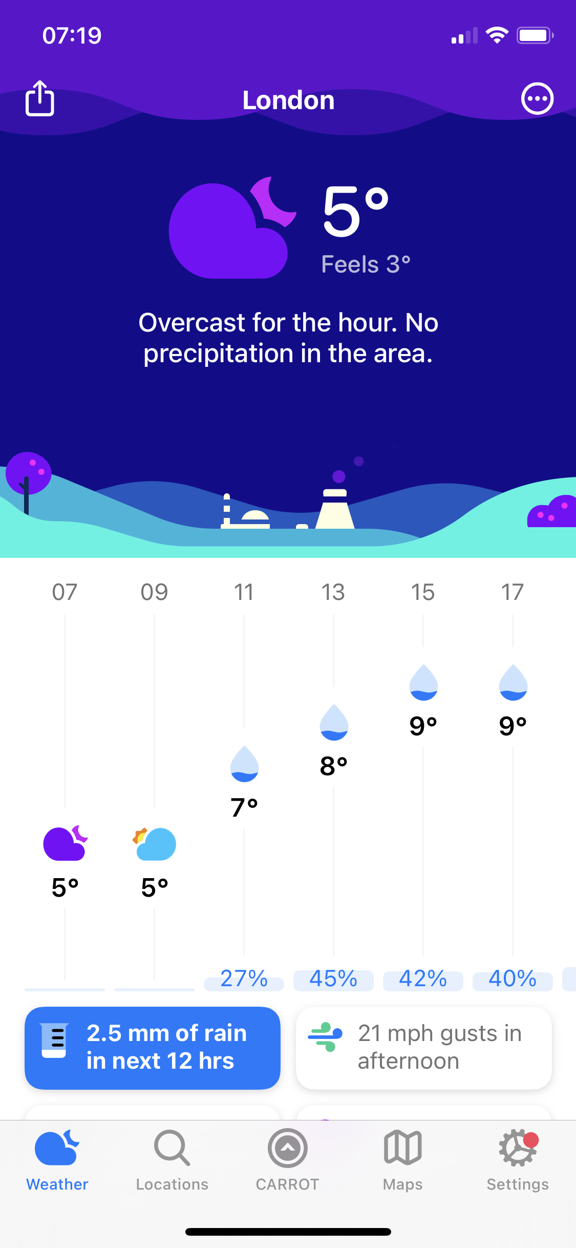 General browsing on Carrot weather video thumbnail