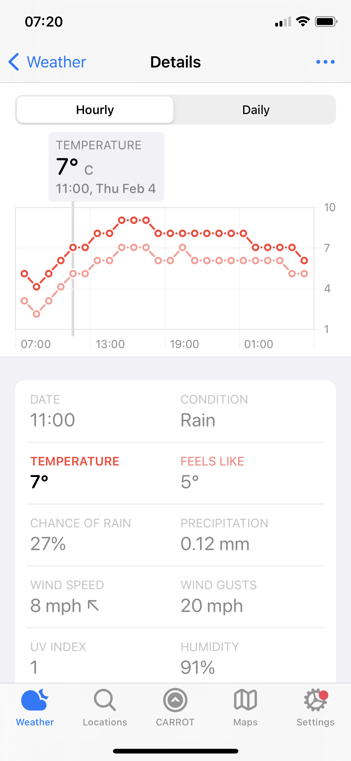 General browsing on Carrot weather video thumbnail