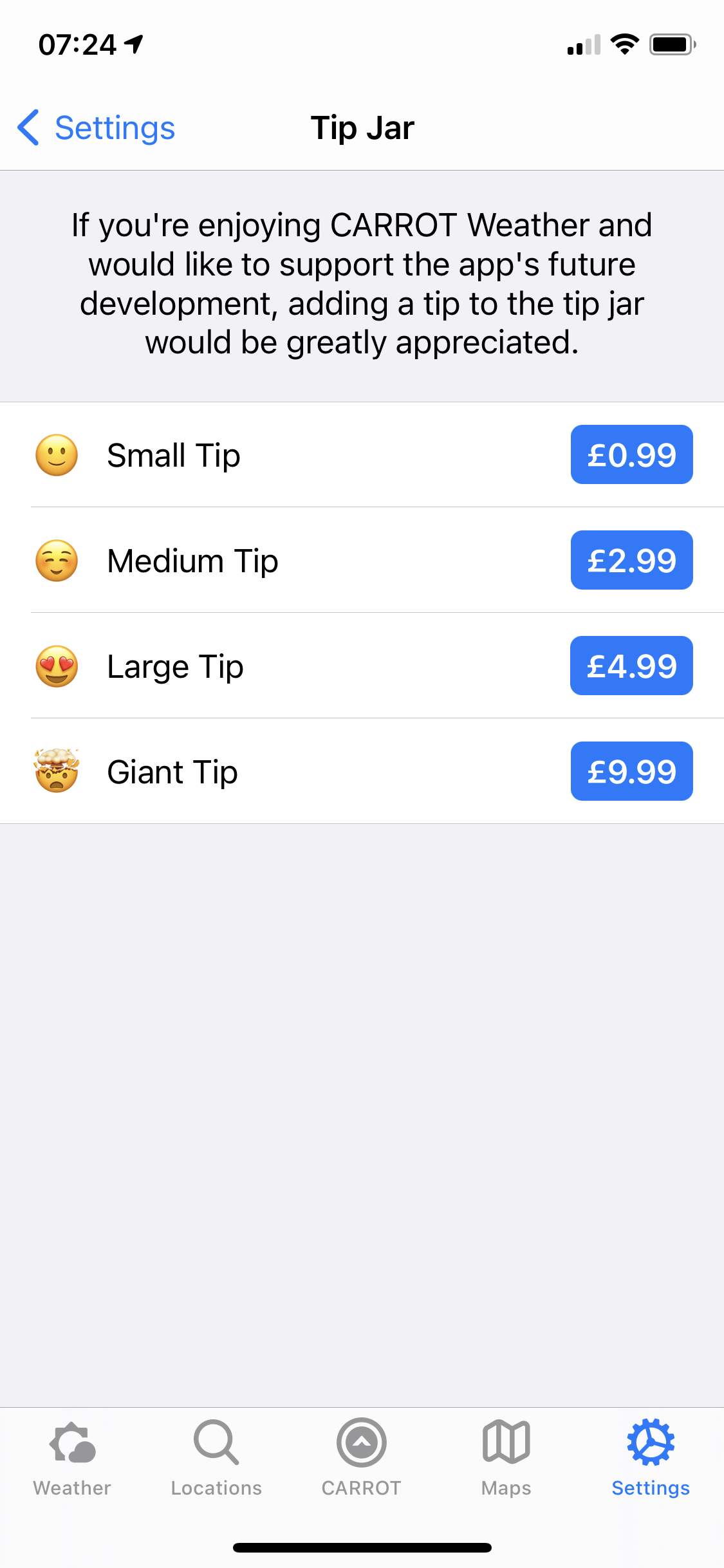 Screenshot of Tips