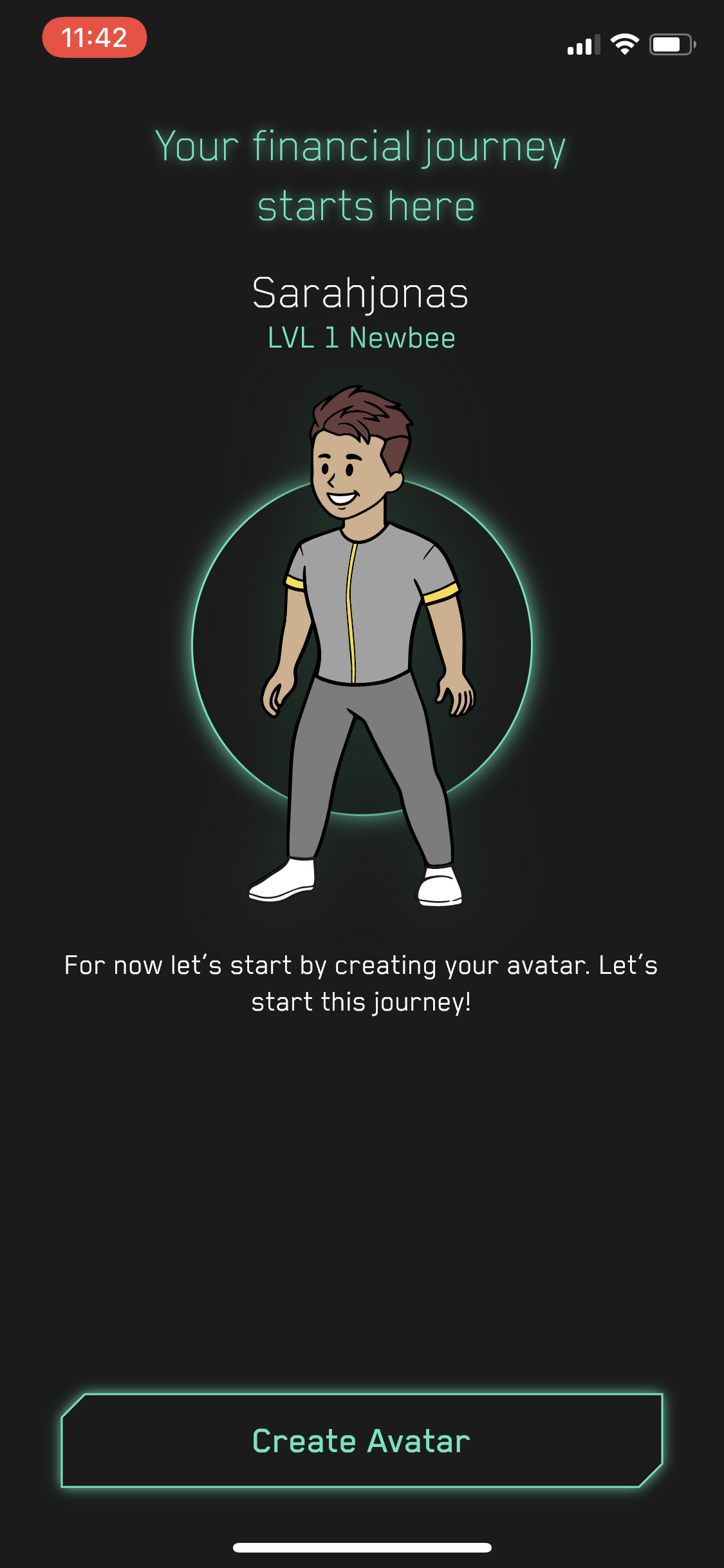 Screenshot of Create avatar