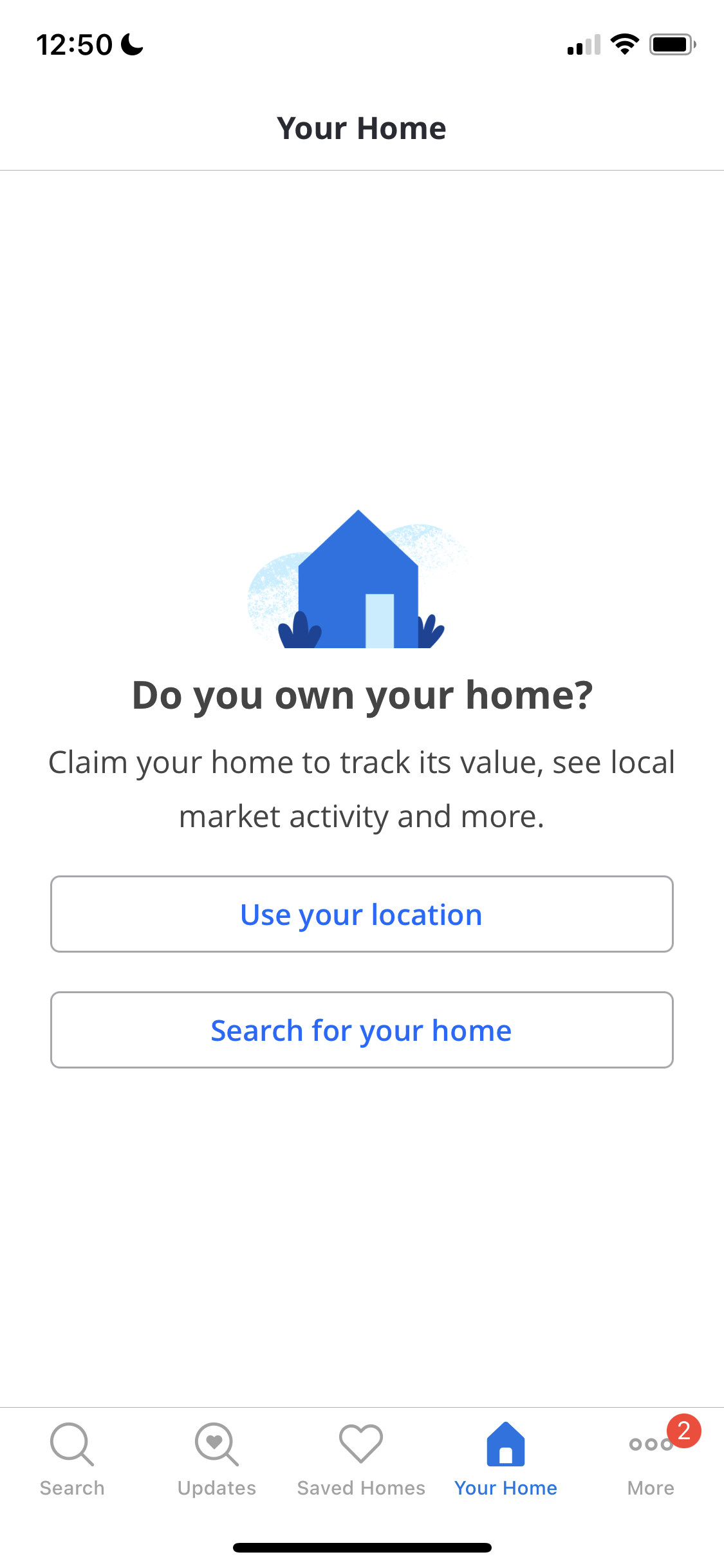 Screenshot of Your home