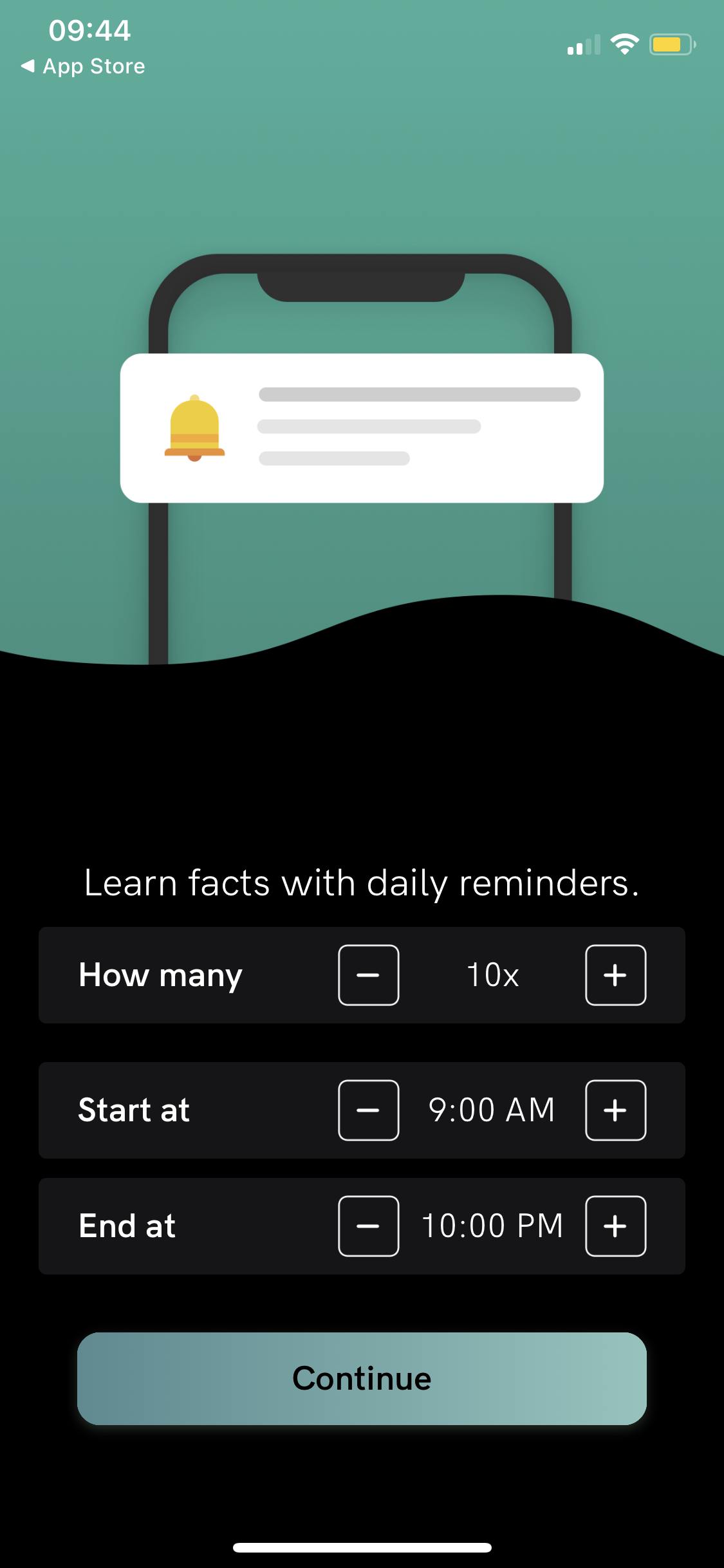 Screenshot of Set reminders