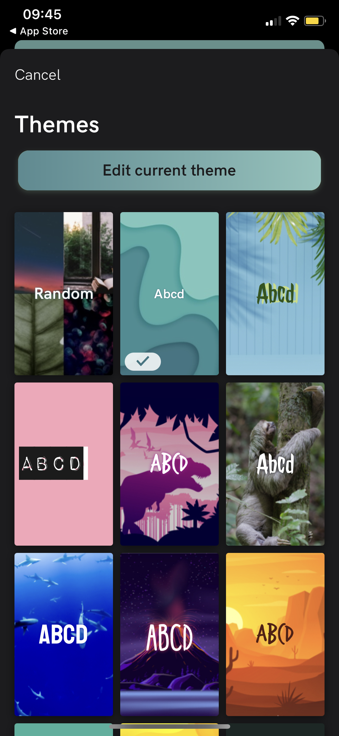 Screenshot of Themes