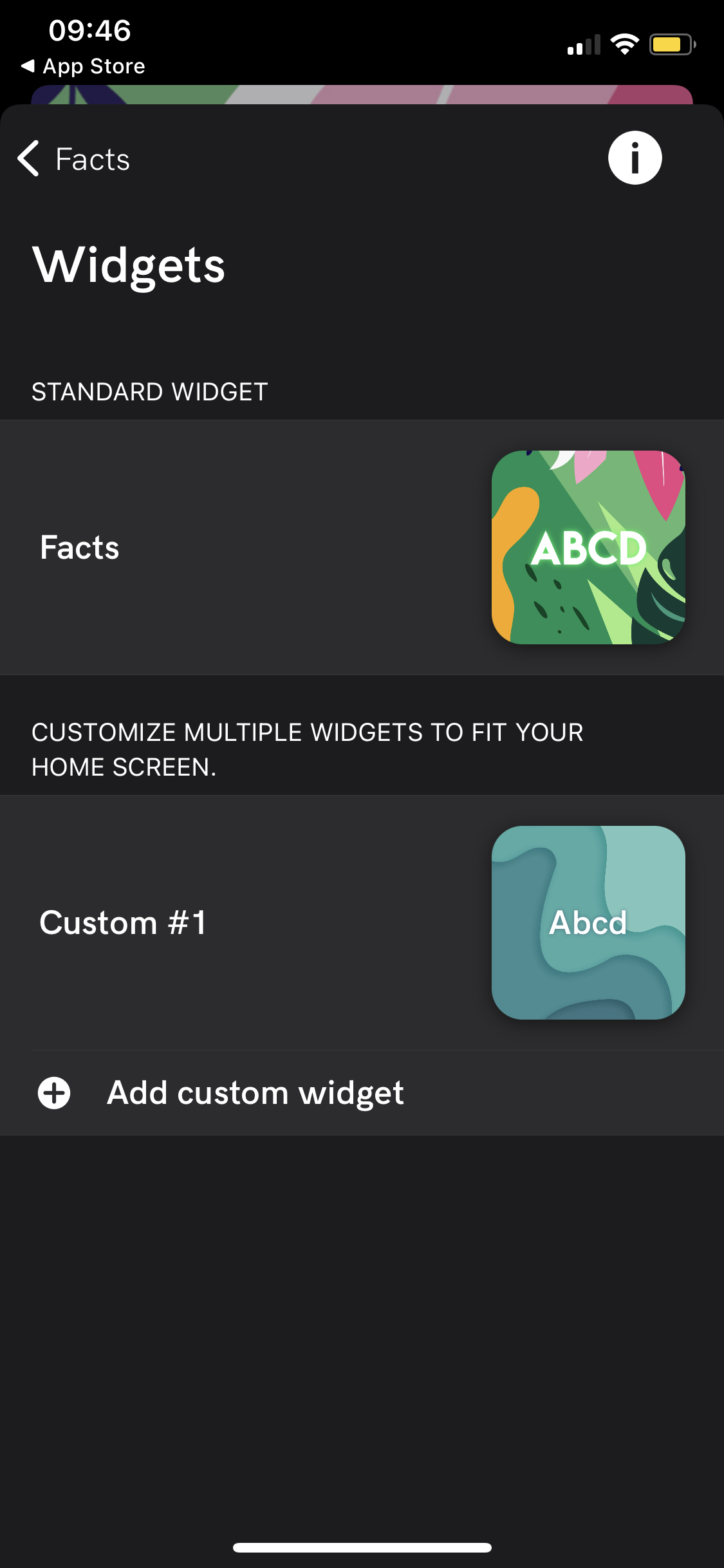 Screenshot of Widgets