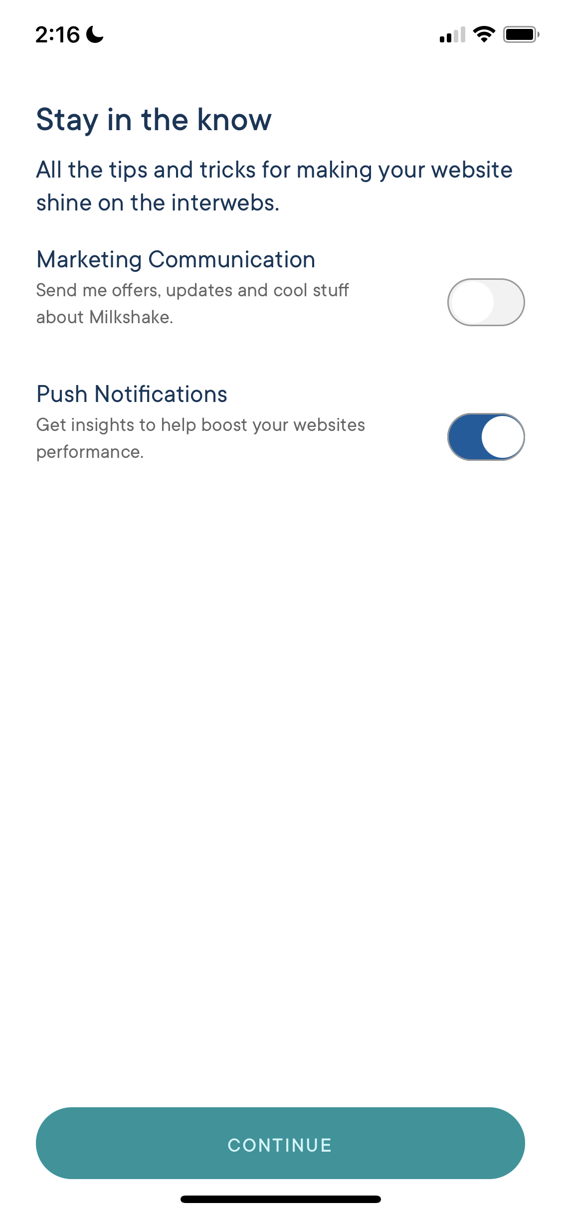 Screenshot of Enable notifications