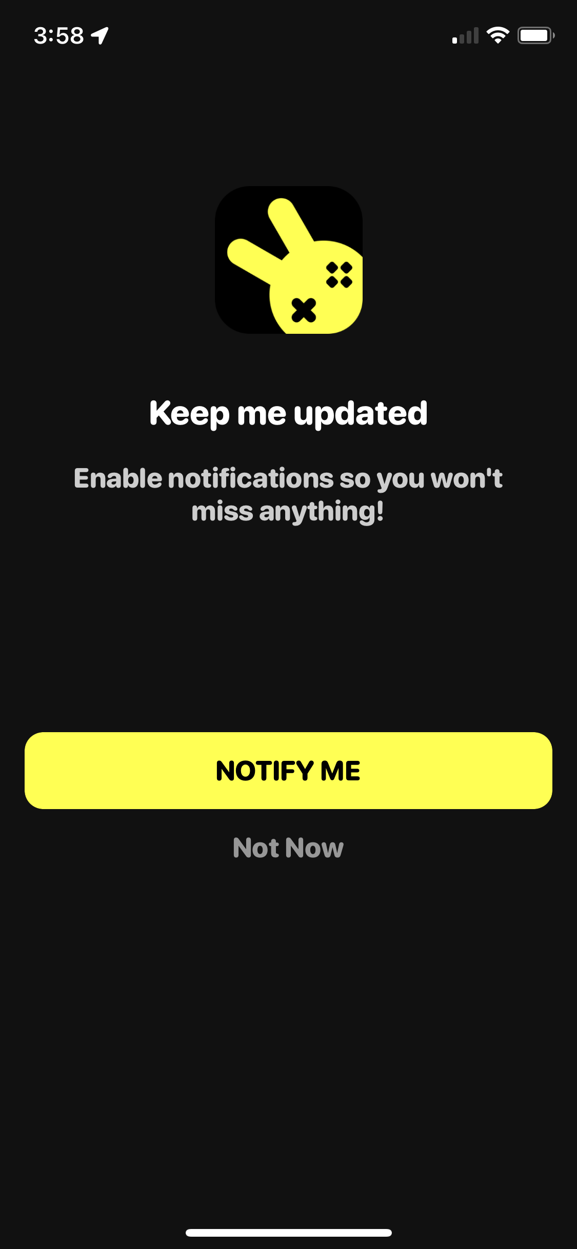 Screenshot of Enable notifications