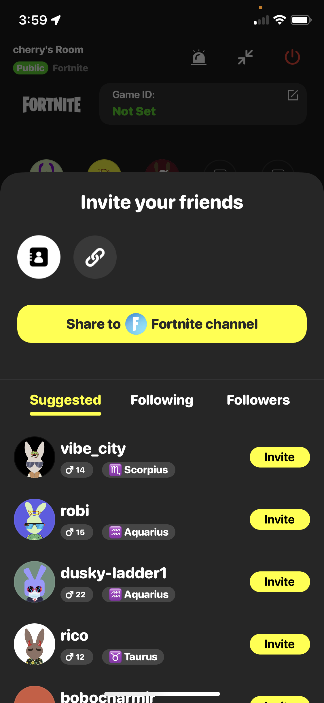 Screenshot of Invite people