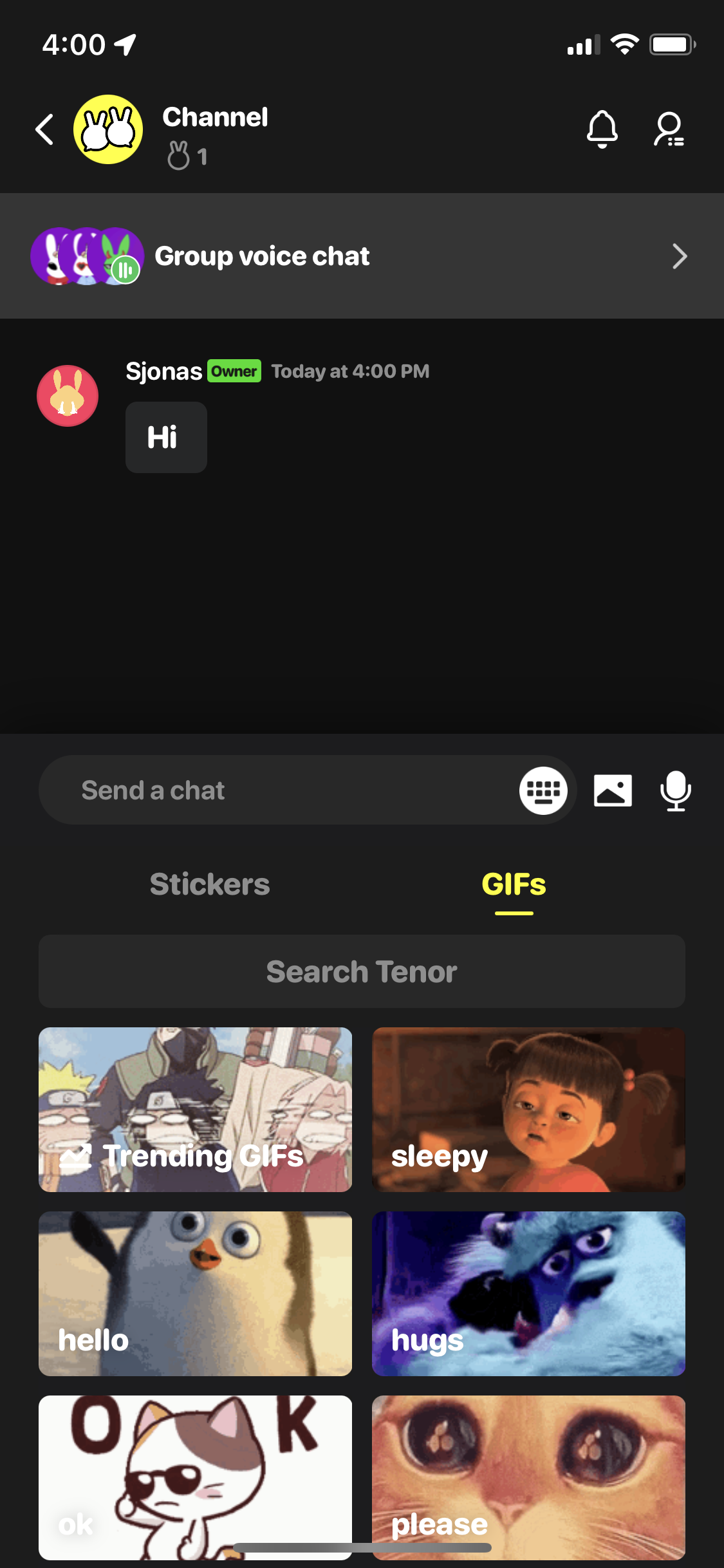 Screenshot of GIFs