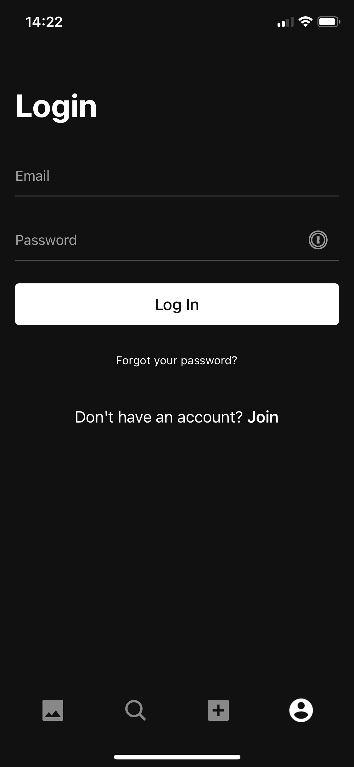 Screenshot of Login