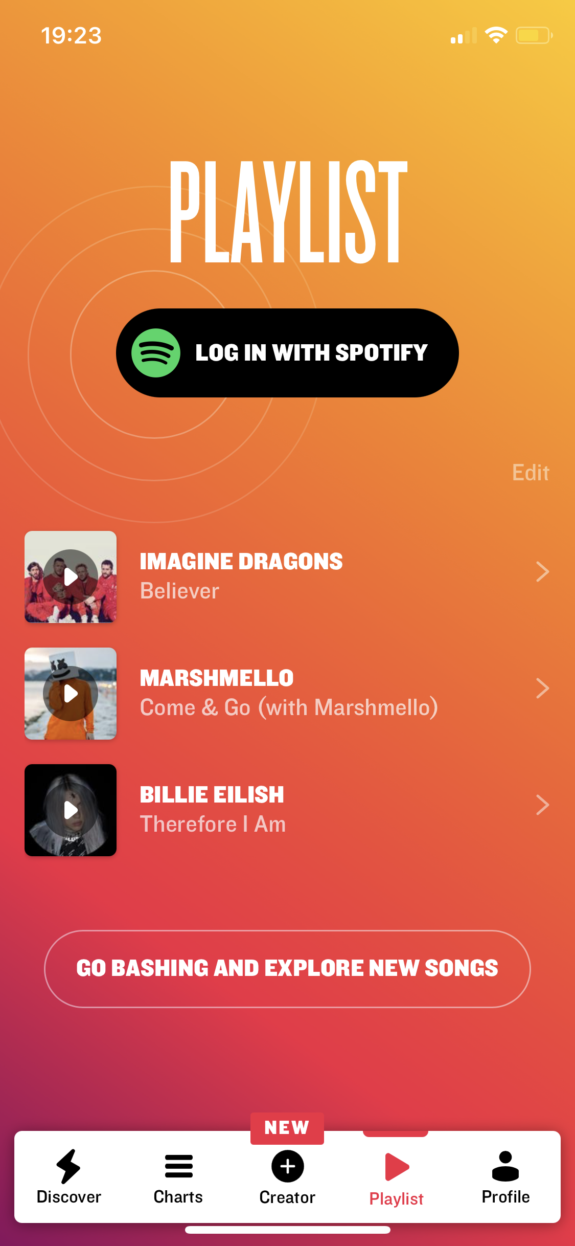 Screenshot of Playlist