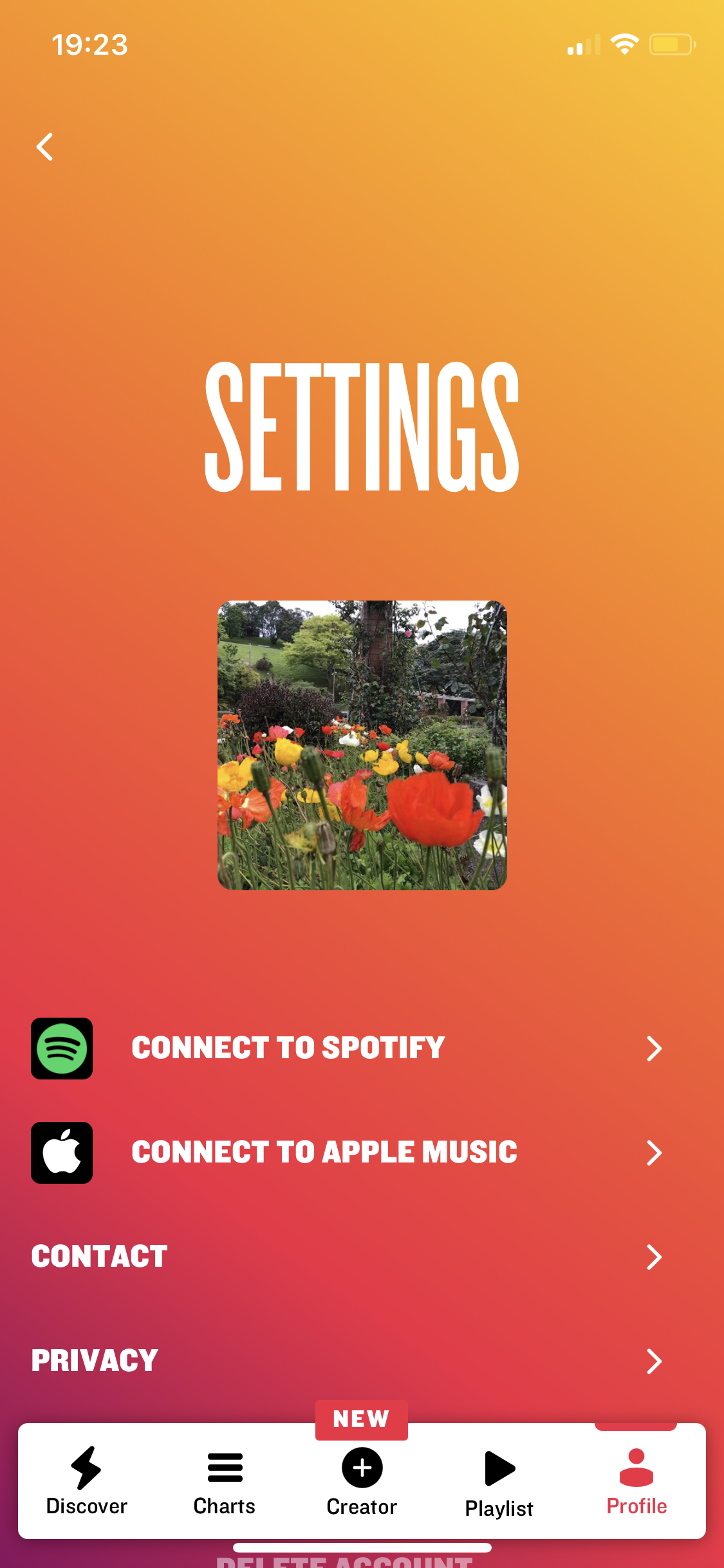 Screenshot of Settings