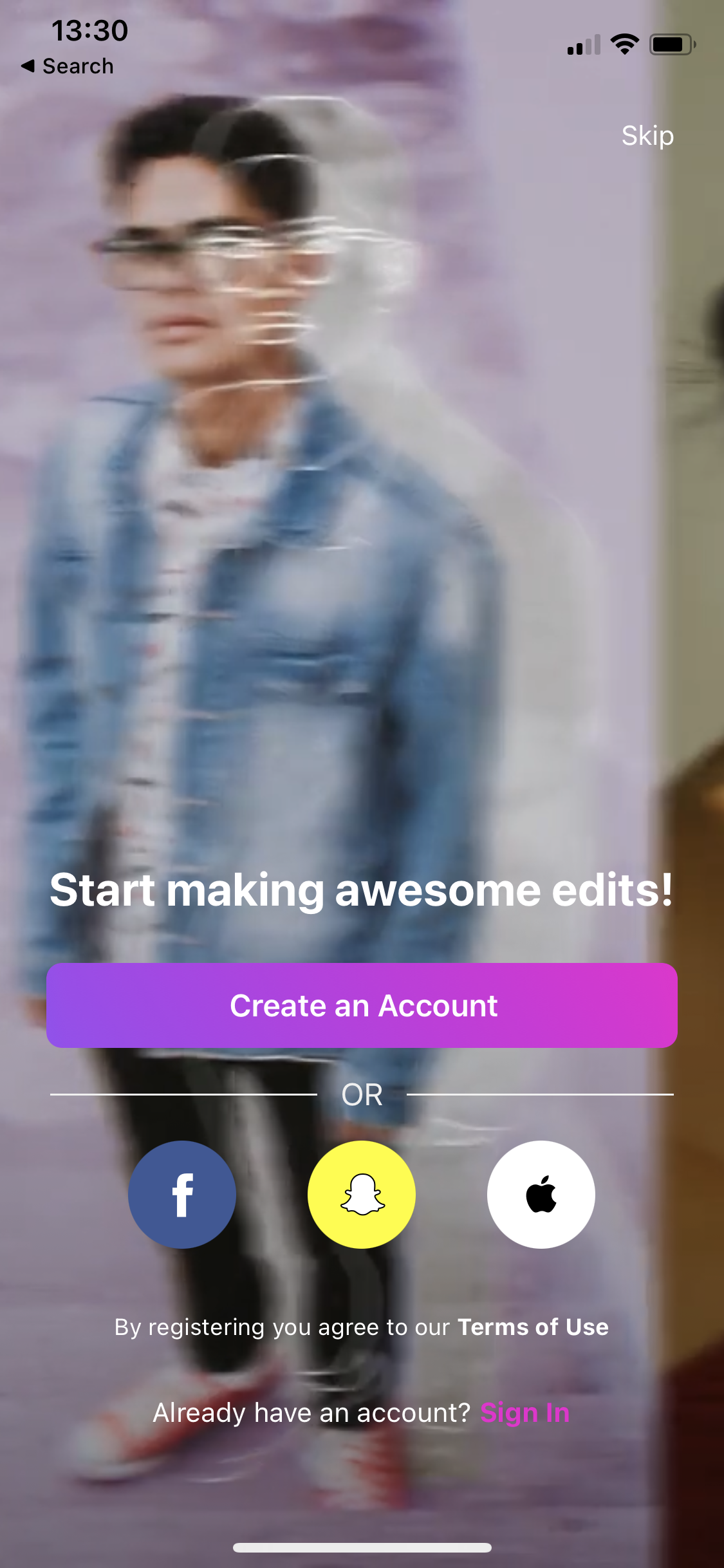 General browsing on PicsArt video thumbnail