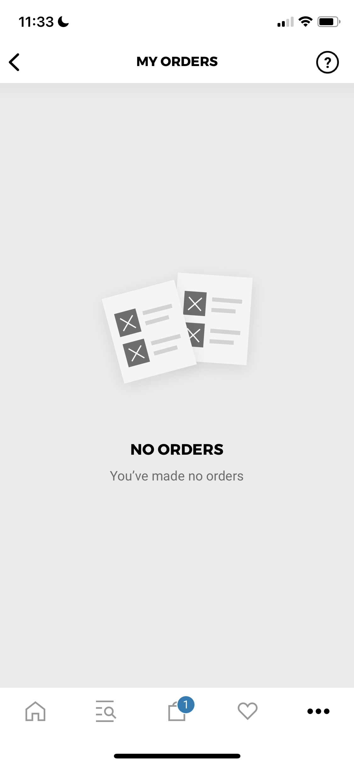 Screenshot of Orders