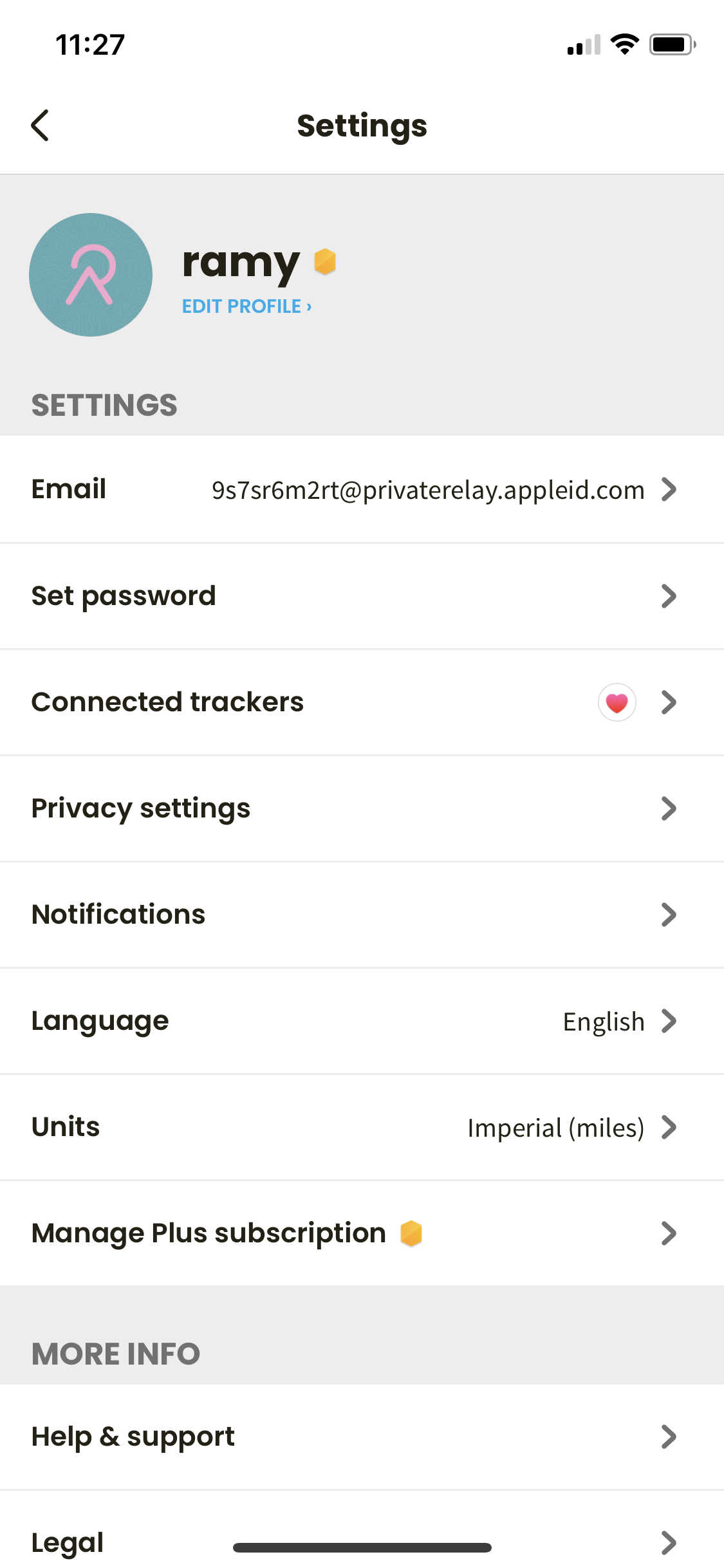 Screenshot of Settings