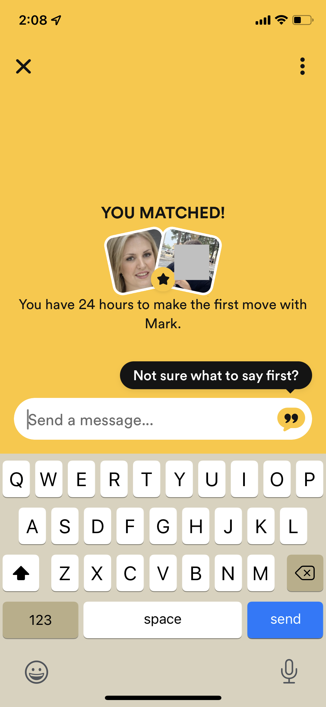 Finding a match screenshot