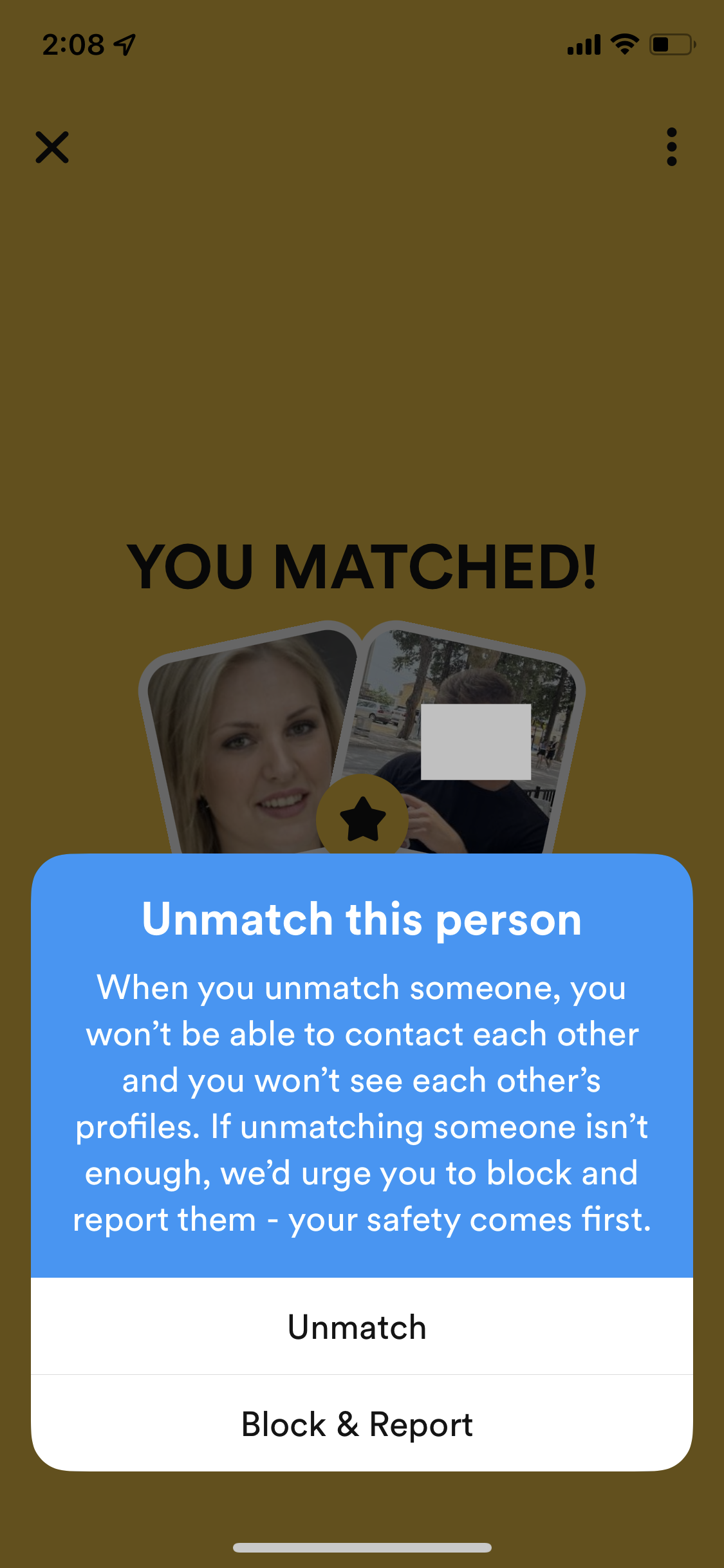 Finding a match screenshot