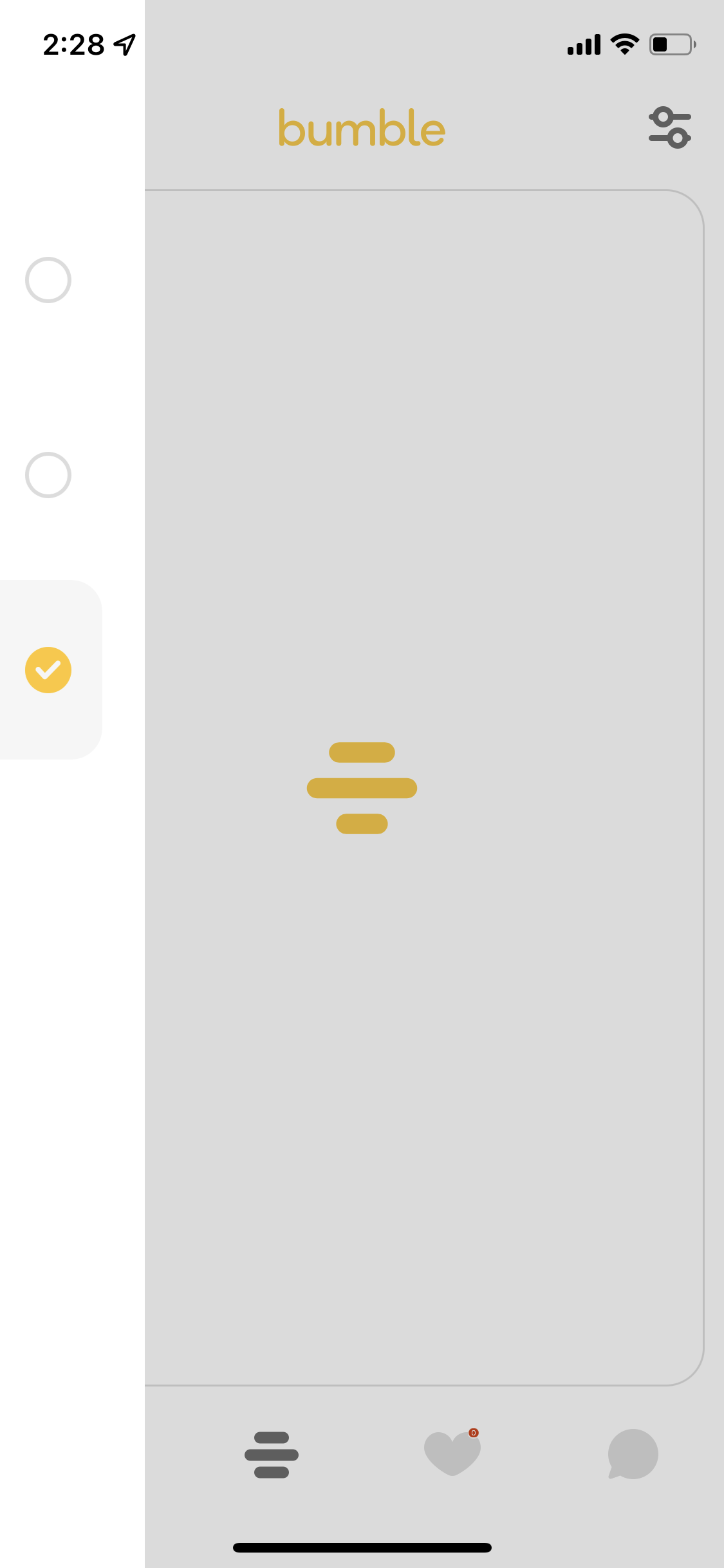 Screenshot of Loading on Business sign up on Bumble user flow