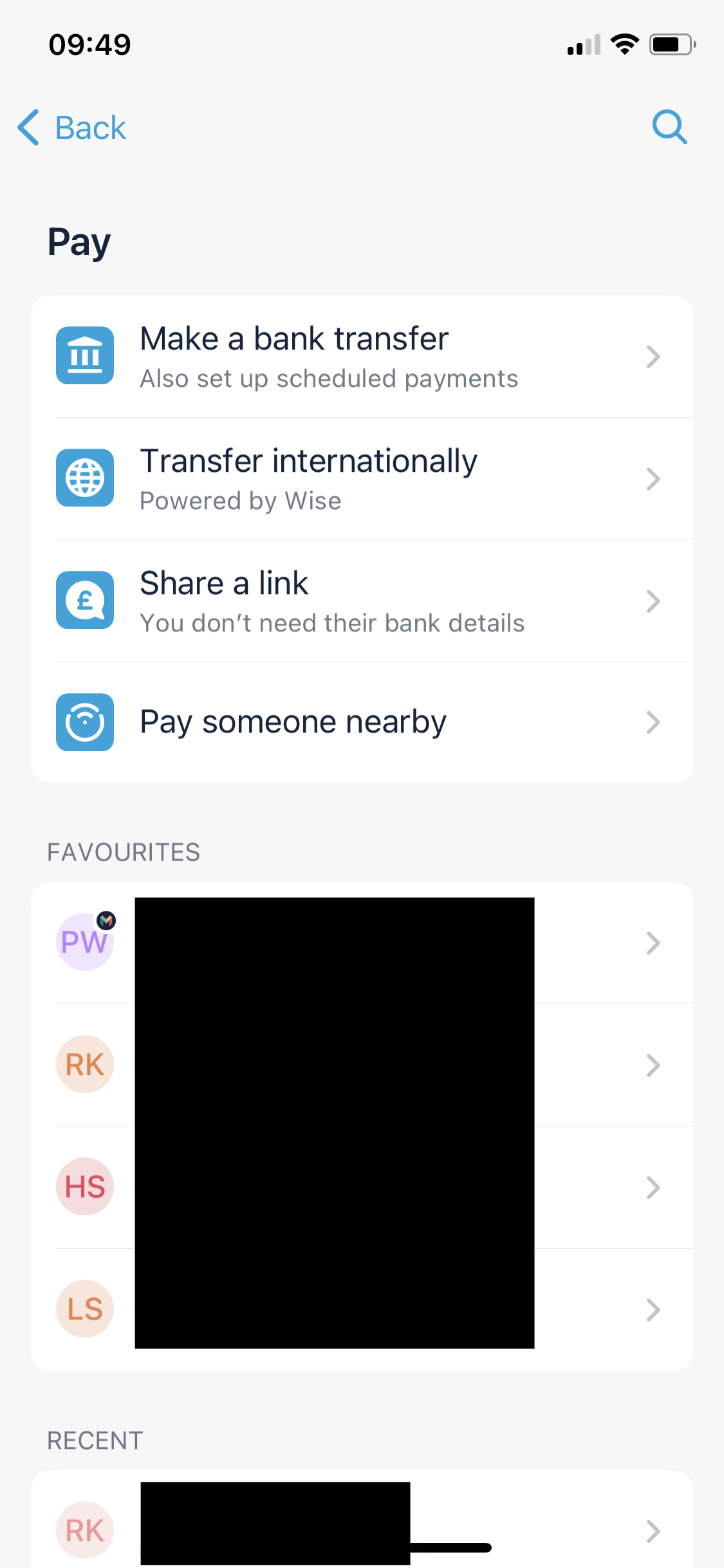 Screenshot of Send payment on Sending currency on Monzo user flow