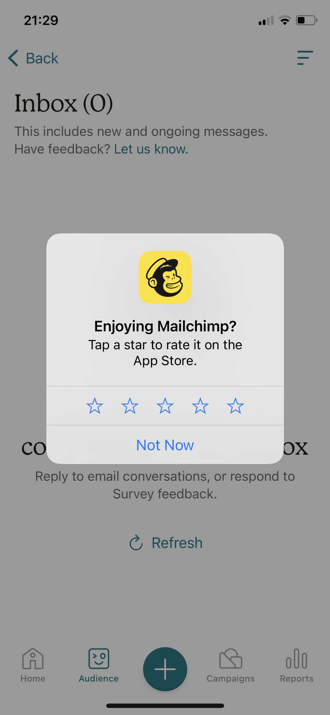 Screenshot of Rating prompt