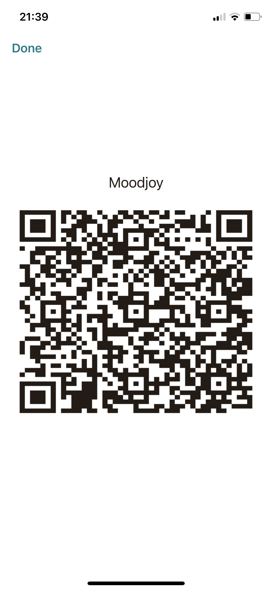 Screenshot of QR code