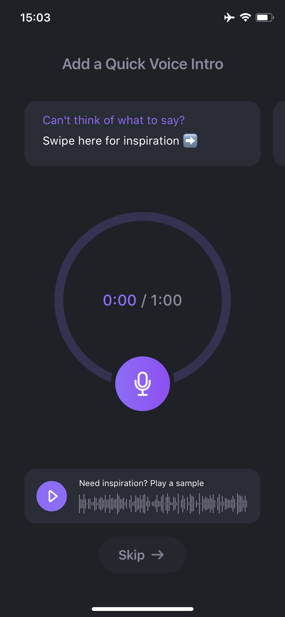 Screenshot of Record audio