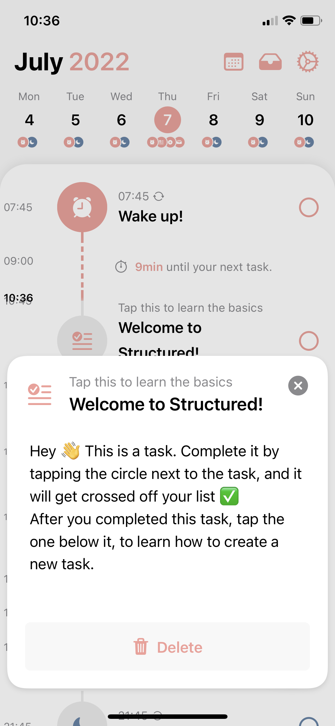 Screenshot of Task