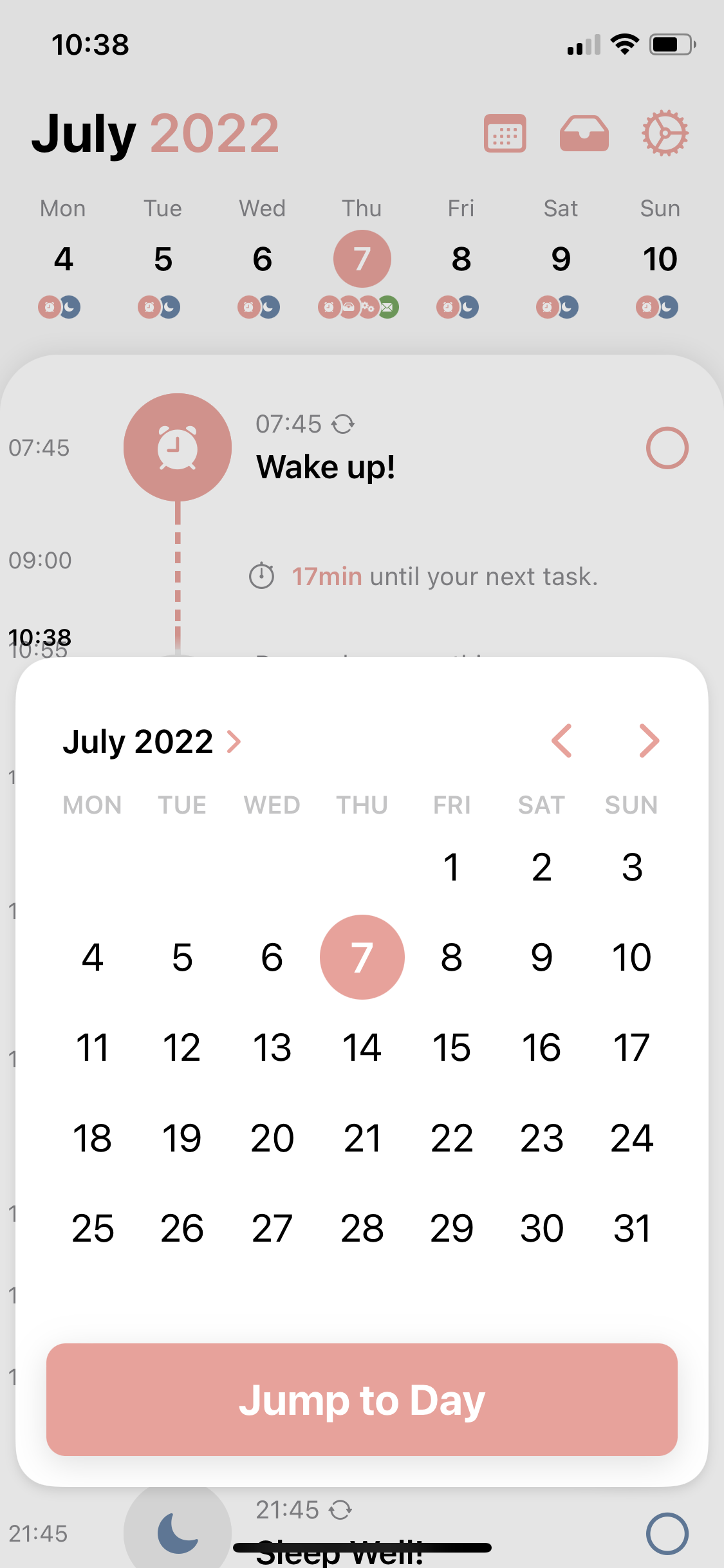 Screenshot of Calendar