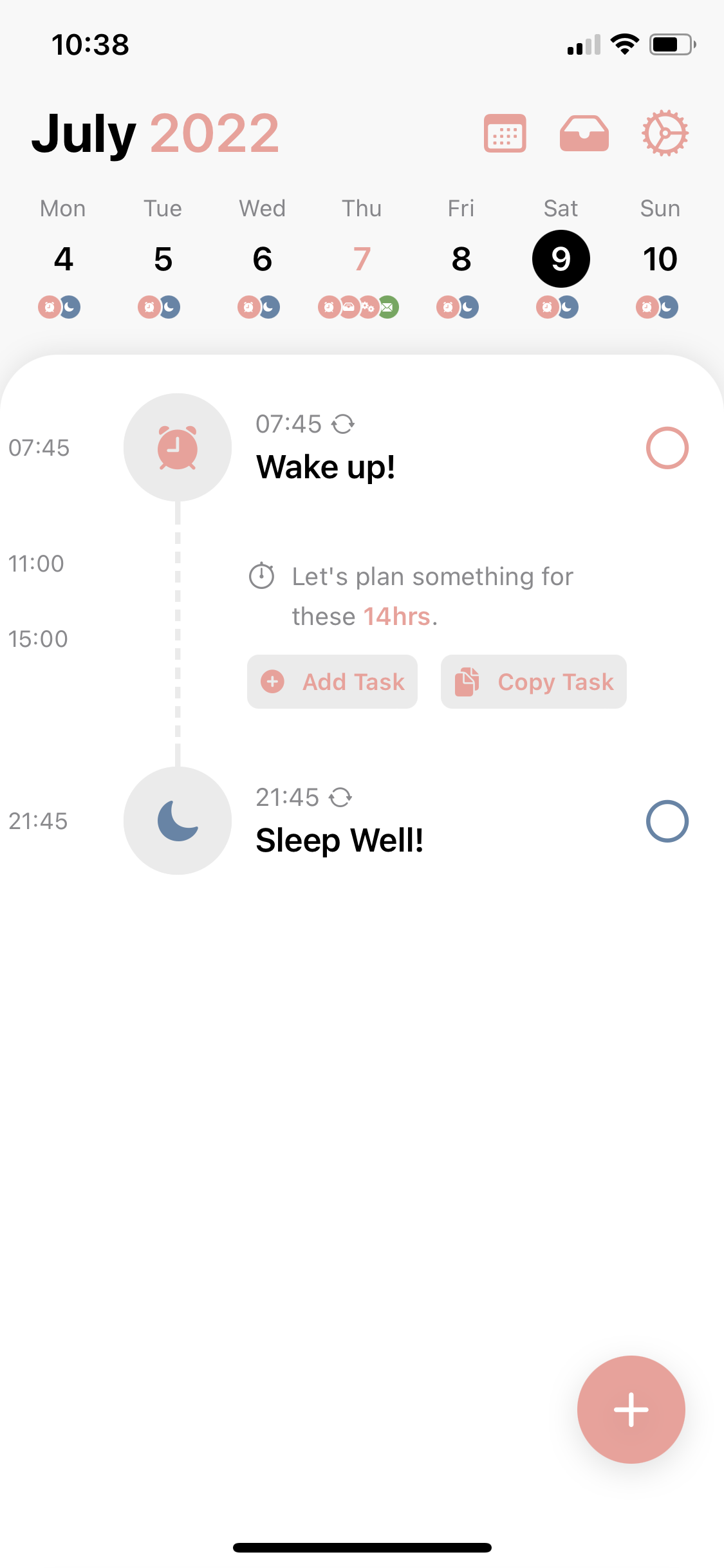 Screenshot of Tasks