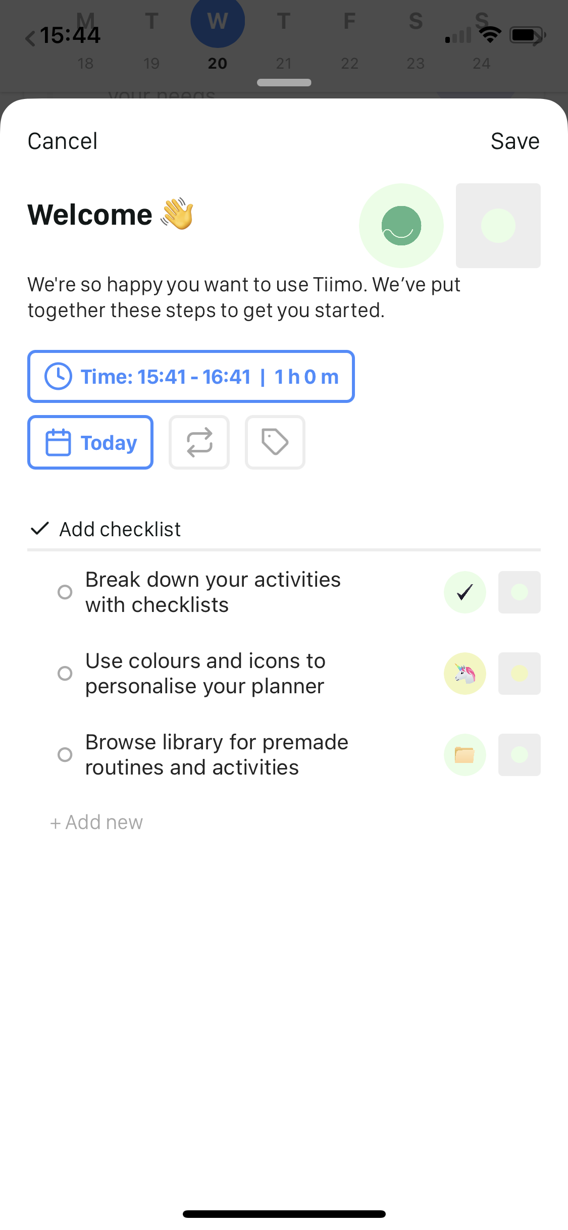 Screenshot of Activity detail