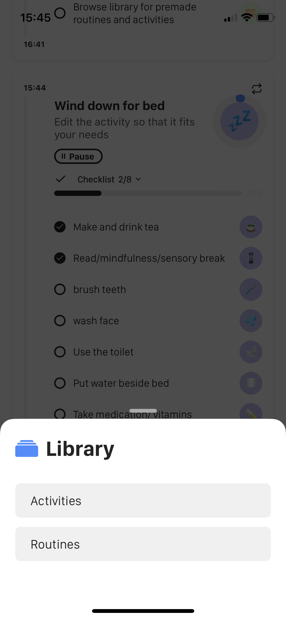 Screenshot of Library