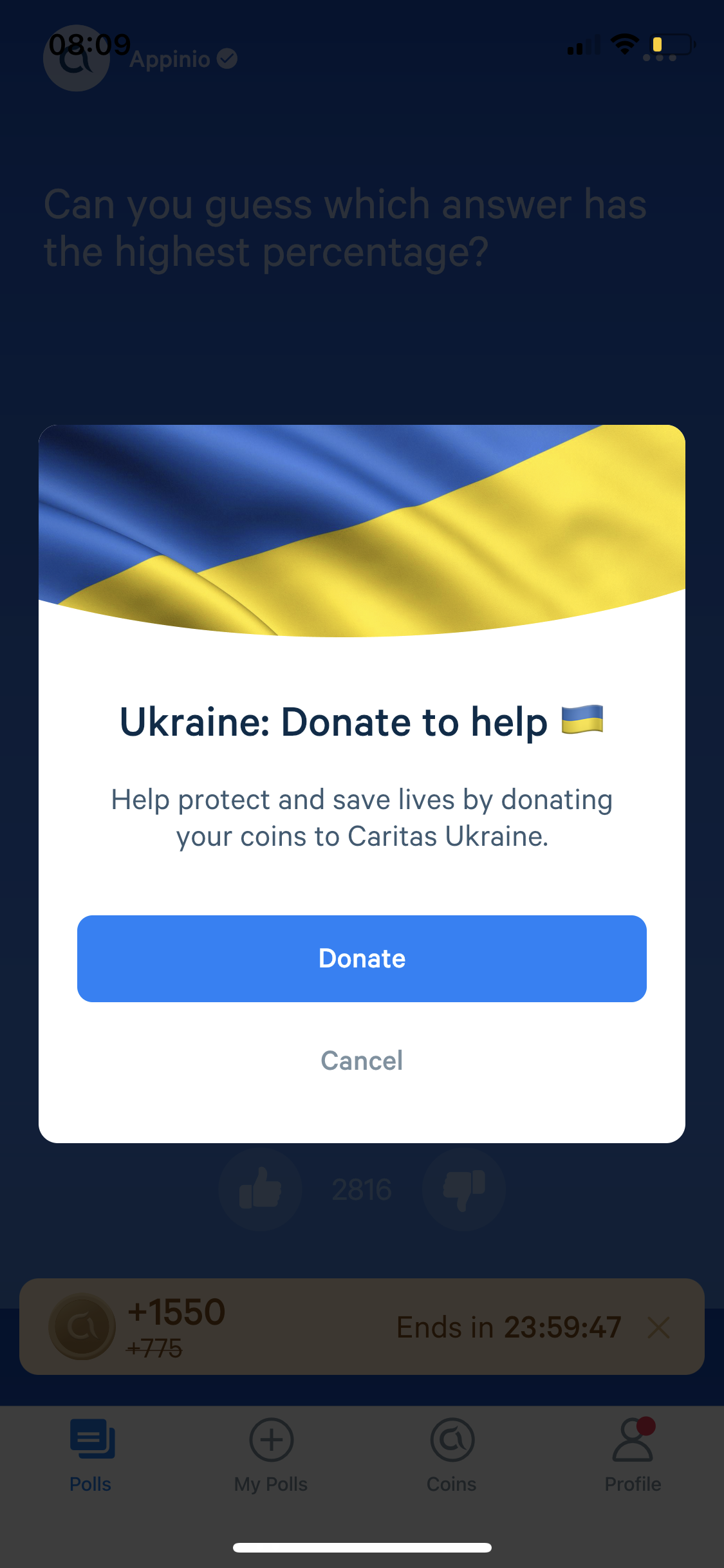 Screenshot of Donate