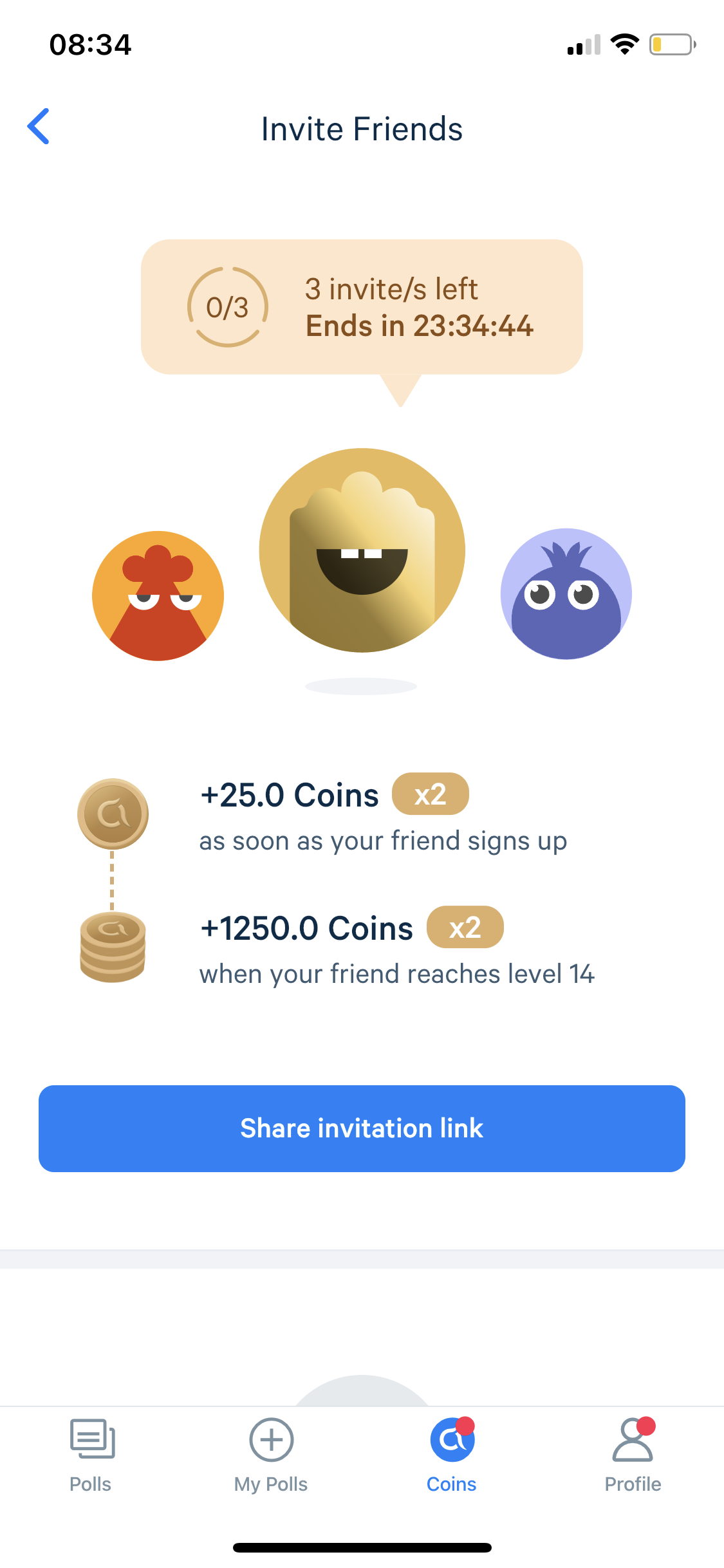 Screenshot of Refer friends