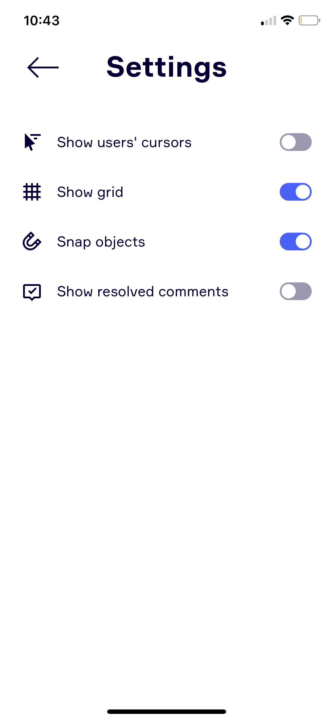 Miro board settings screenshot